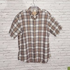 Woolrich, Men's Plaid Short-sleeved Button-down Shirt, Size Large